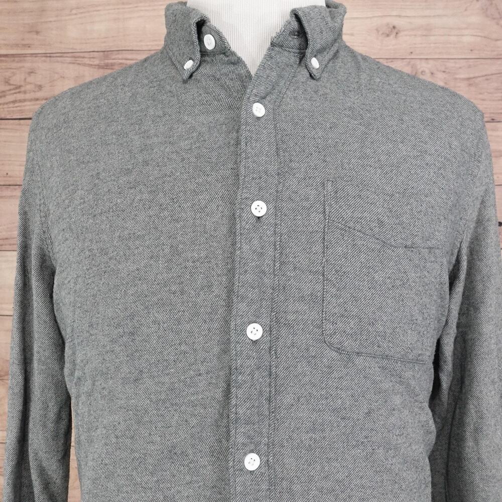 American Eagle Shirt Mens Large Gray Flannel Button Down Long‎ Sleeve Casual